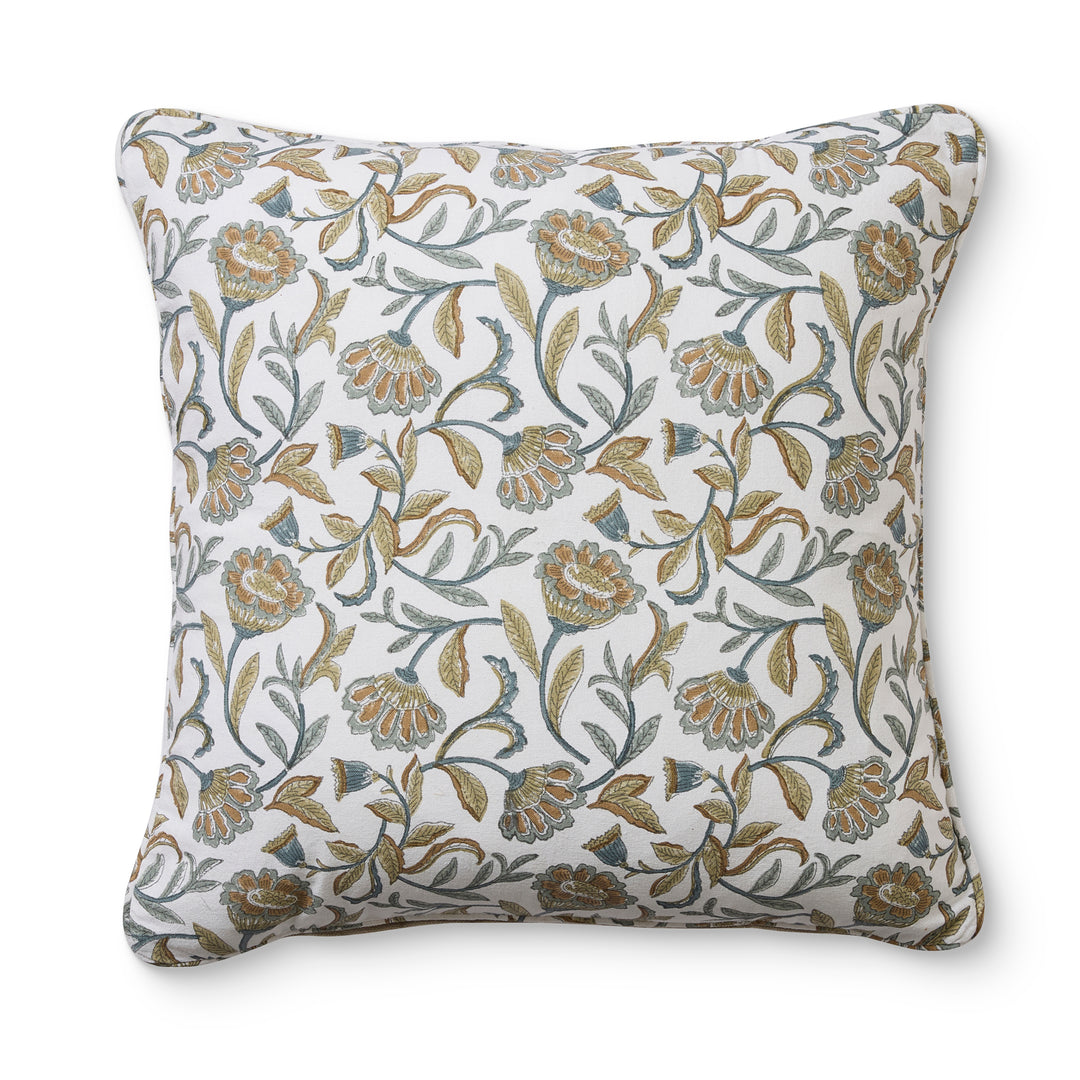 Summer Garden Multi Block Print Cushion - Madras Link
