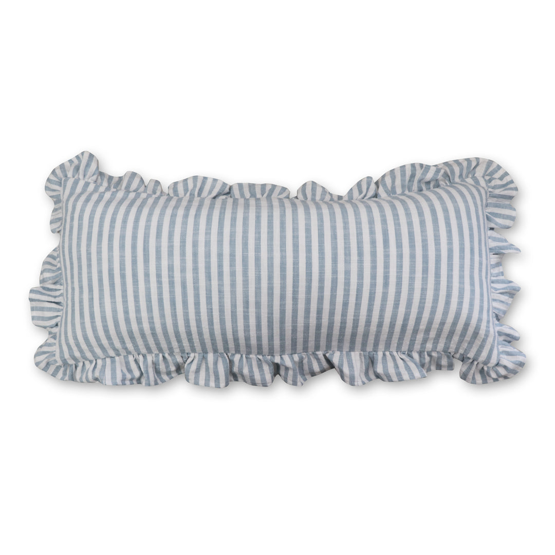 Ruffles Blue Lumbar Cushion - Madras Link