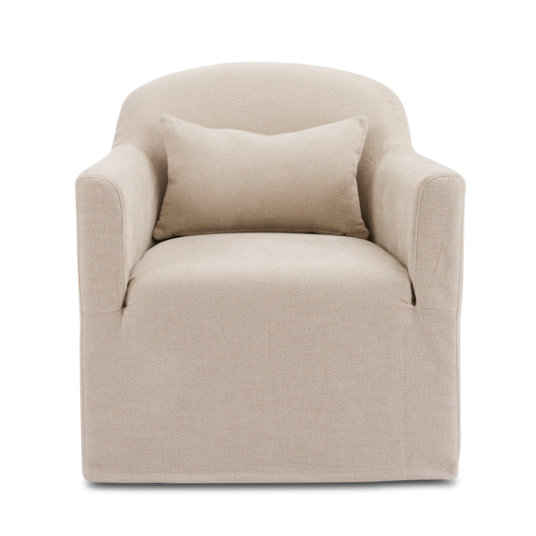 Beau Swivel Armchair Natural Slip Cover - Madras Link