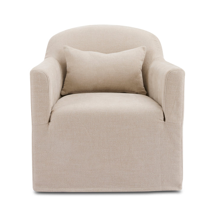 Beau Swivel Armchair Natural Slip Cover - Madras Link