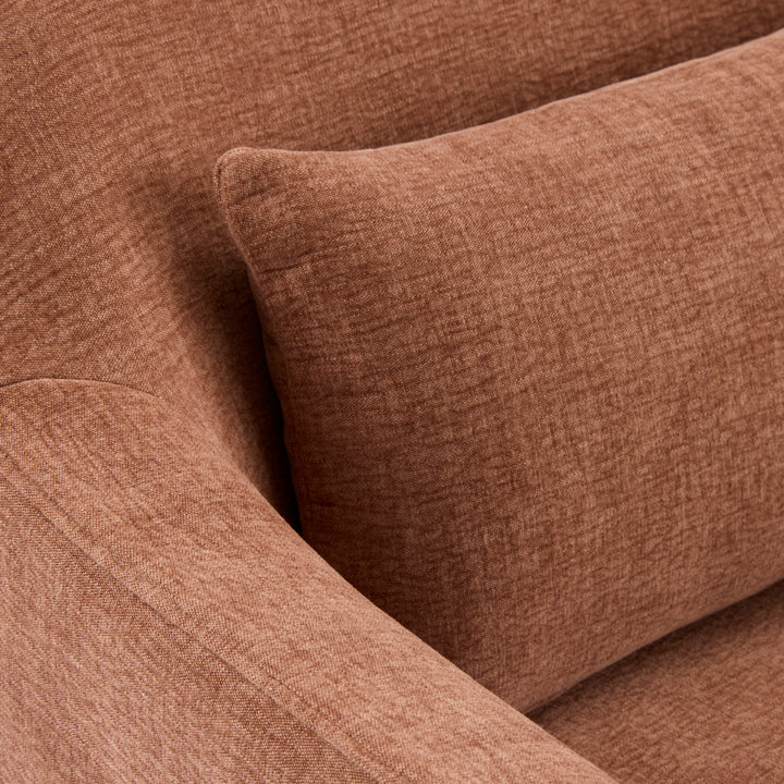 Beau Swivel Armchair Rust Slip Cover - Madras Link