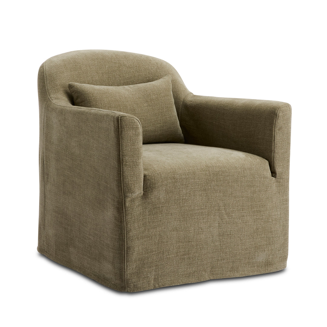 Beau Swivel Armchair Sage Slip Cover - Madras Link