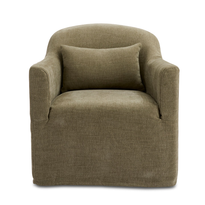 Beau Swivel Armchair Sage Slip Cover - Madras Link