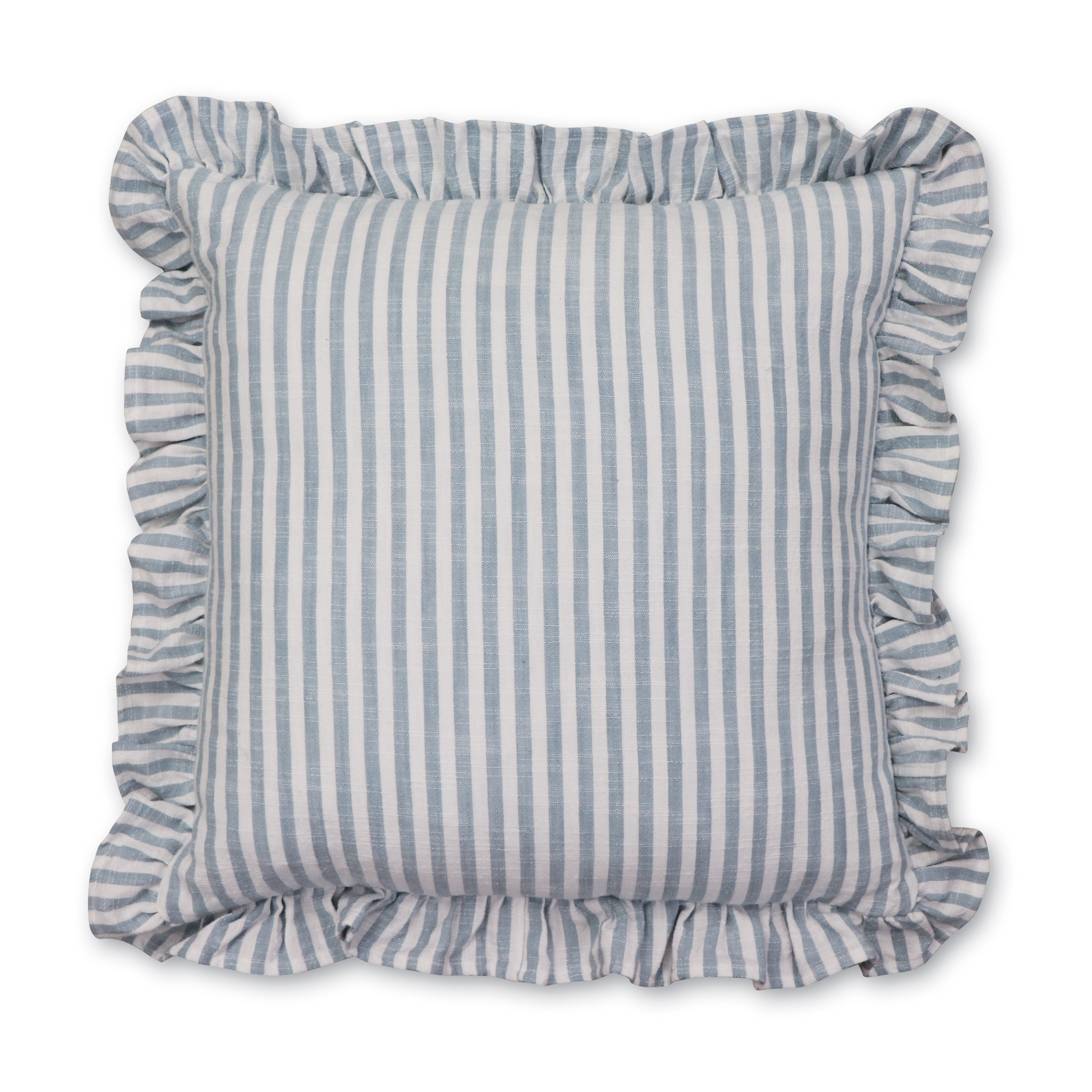 Blue Rope Cushion Ruffles Blue Cushion