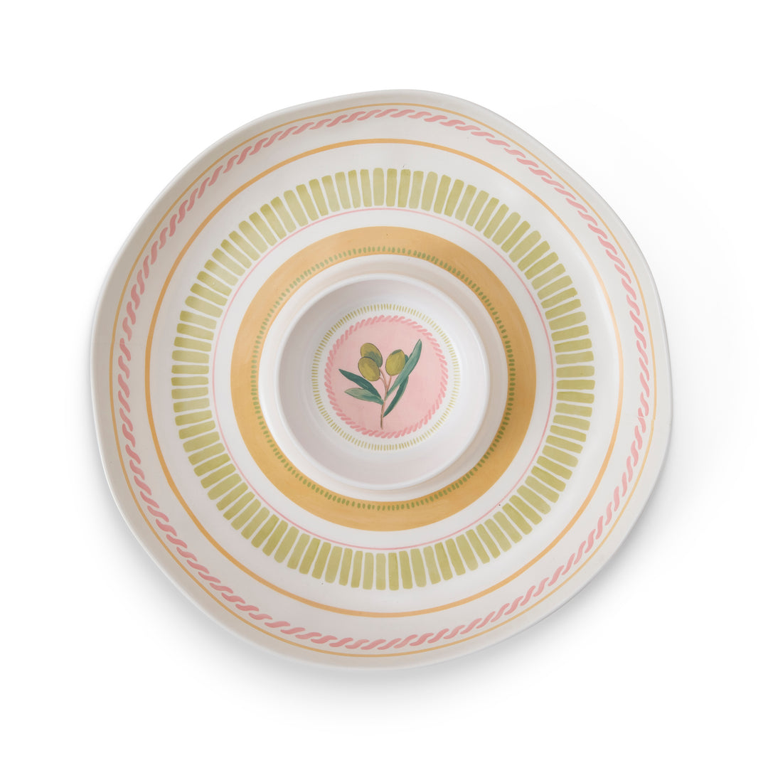 Fiesta Melamine Chip Dip Platter - Madras Link