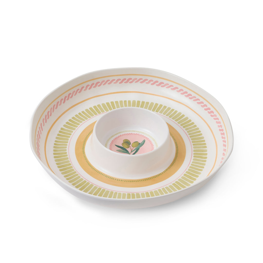 Fiesta Melamine Chip Dip Platter - Madras Link