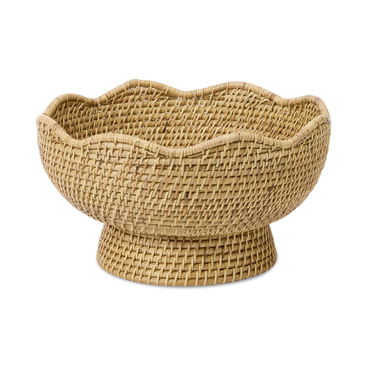 Clovelly Rattan Pedestal Fruit Bowl - Madras Link