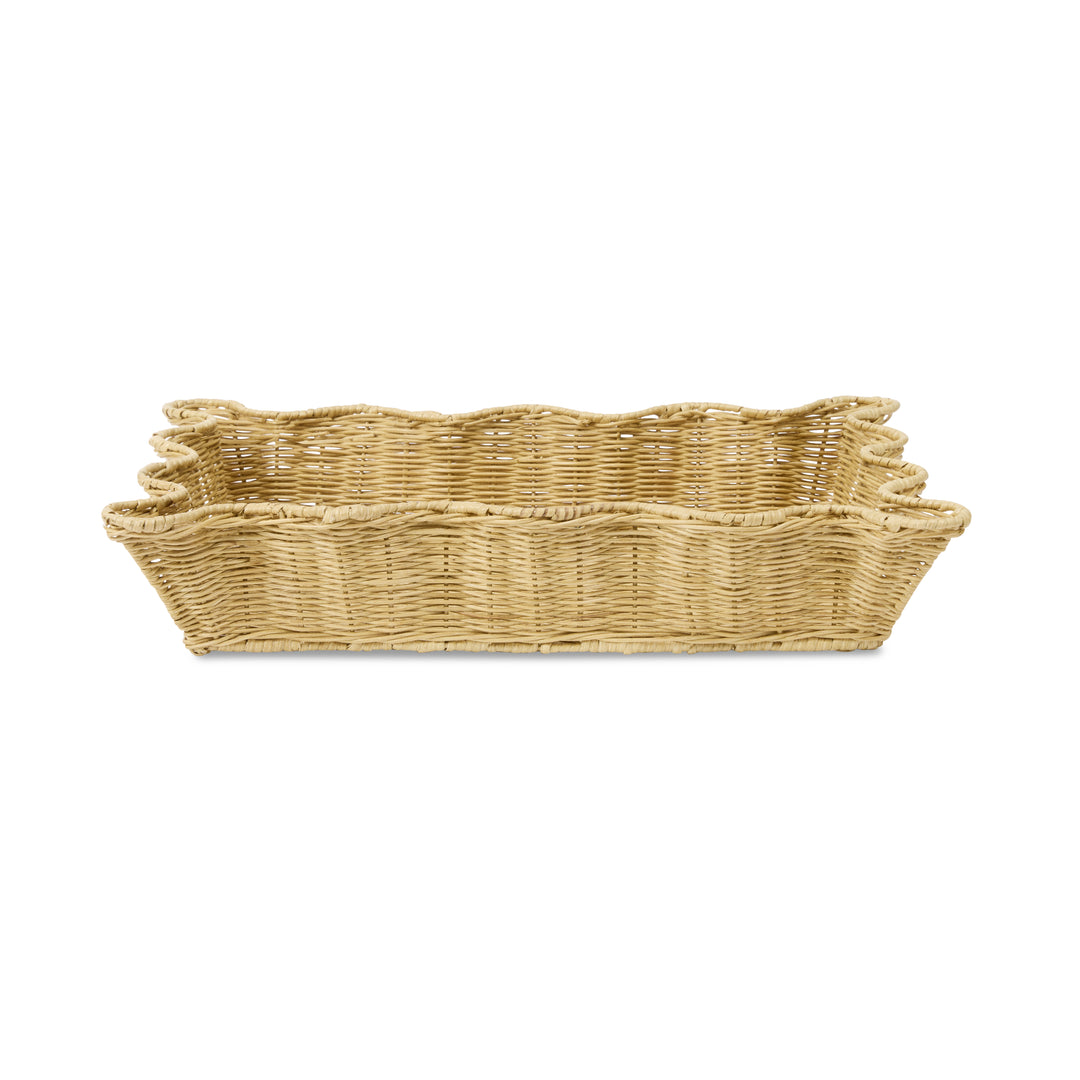 Clovelly Rattan Wavy Tray Set Of 2 - Madras Link