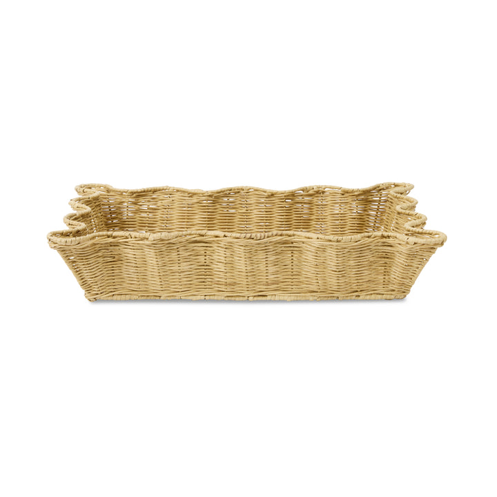 Clovelly Rattan Wavy Tray Set Of 2 - Madras Link