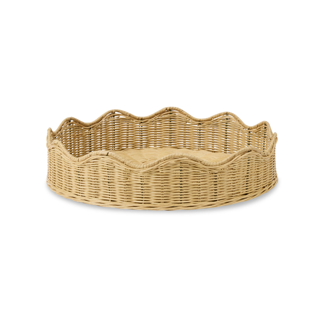 Mali Natural Wavy Round Tray - Madras Link