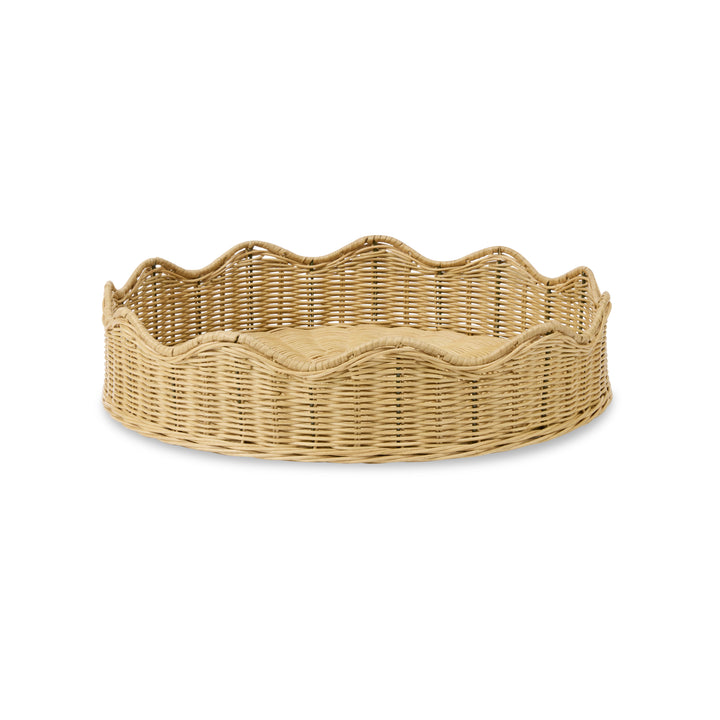 Mali Natural Wavy Round Tray - Madras Link