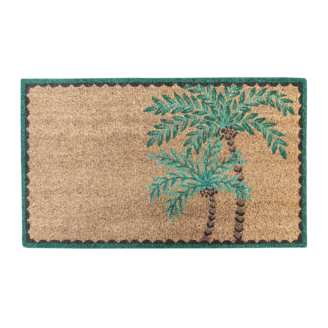 Bermuda Green Palm Tree Doormat - Madras Link