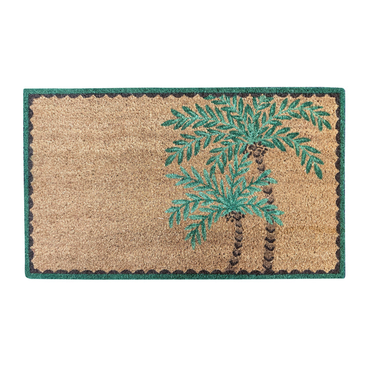Bermuda Green Palm Tree Doormat - Madras Link