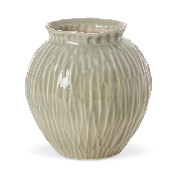 Jarah Textured Sage Green Vase
