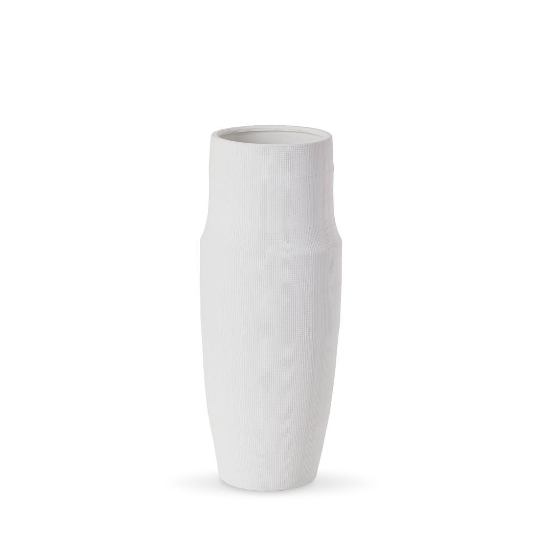 Nelson White Textured Vase Medium - Madras Link