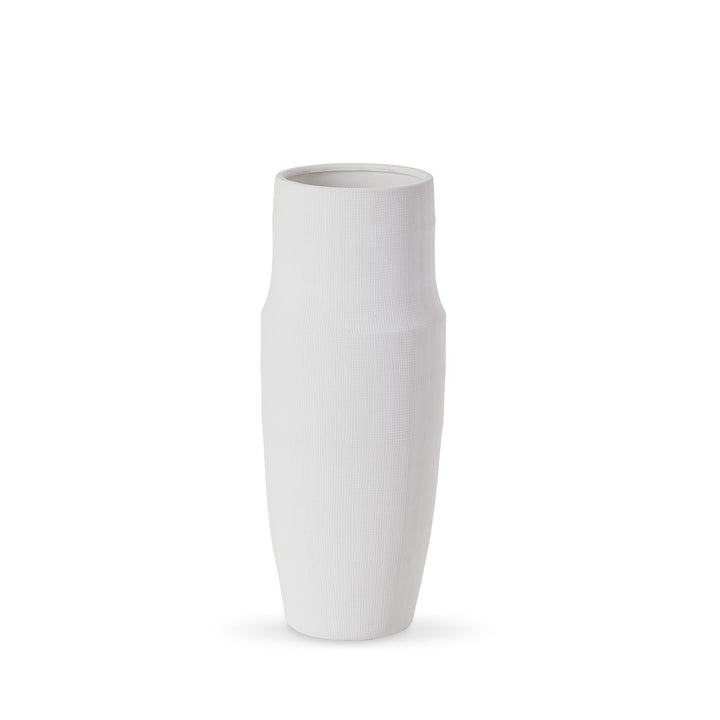 Nelson White Textured Vase Medium - Madras Link