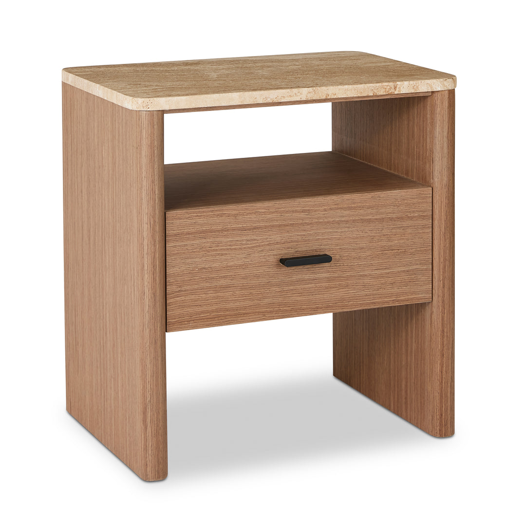Oscar Travertine Look Bedside Table - Madras Link