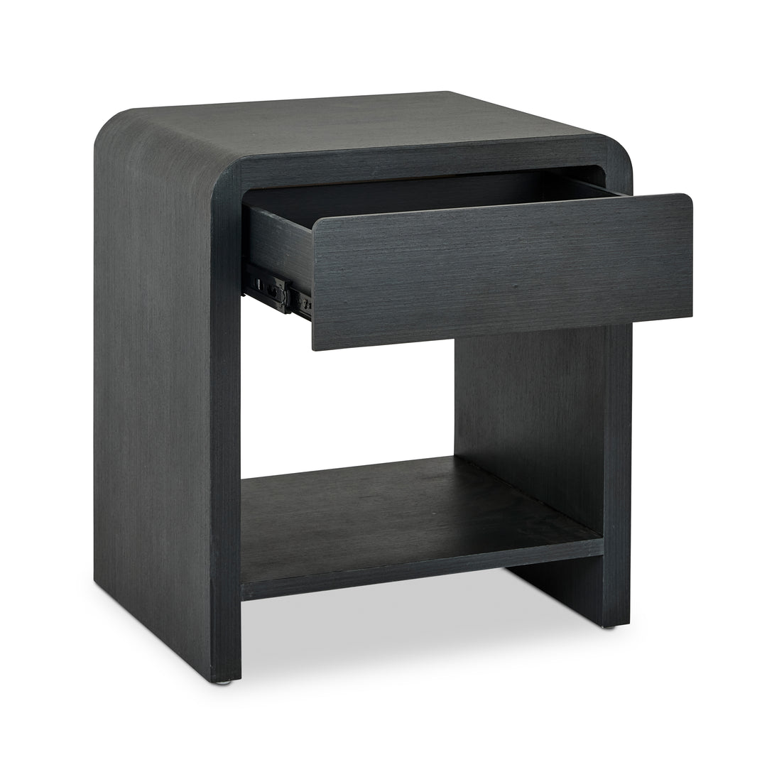 Nolan Black Bedside Table - Madras Link