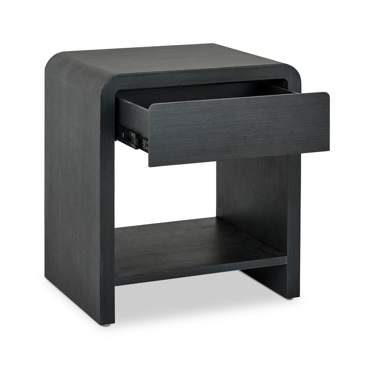 Nolan Black Bedside Table - Madras Link