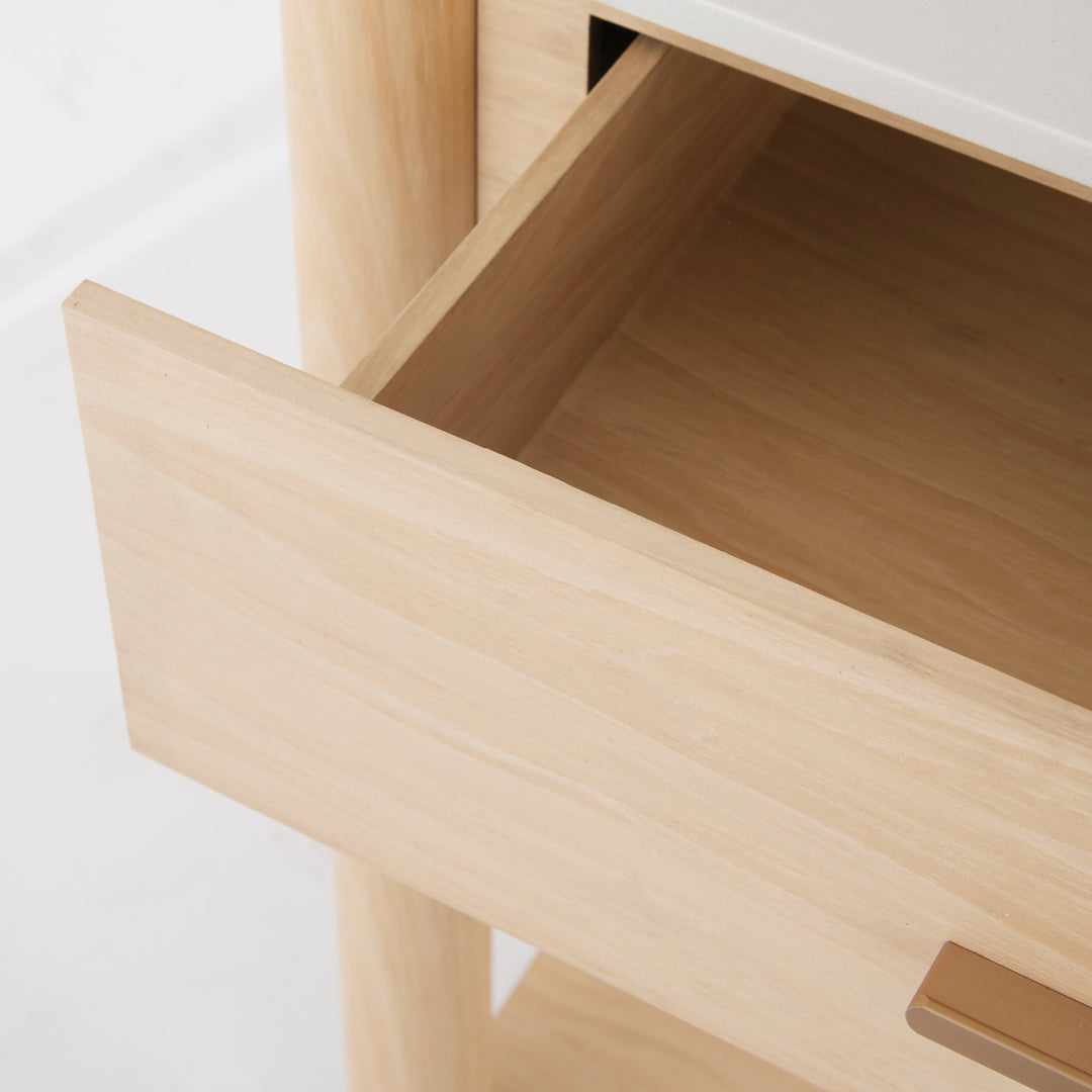 Somerset White Marble/Oak Console - Madras Link