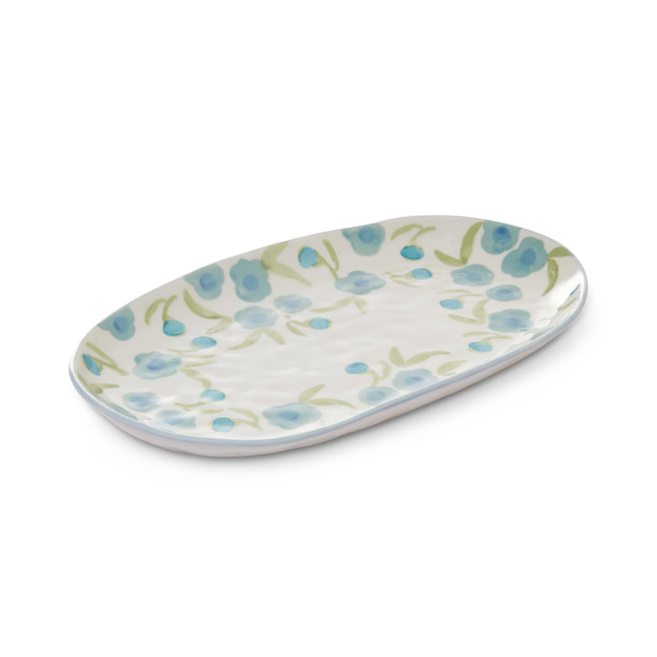 Lillian Blue/Green Oval Platter - Madras Link