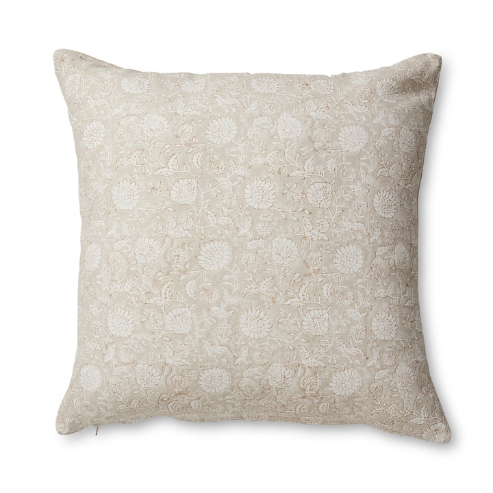 Delilah Neutral Floral Block Print Cushion