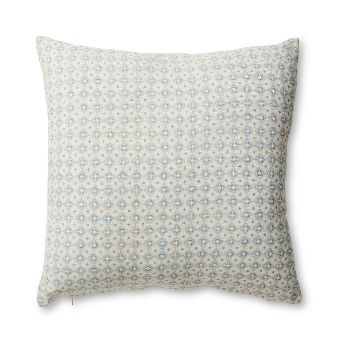 Samira Blue Diamond Block Print Cushion - Madras Link