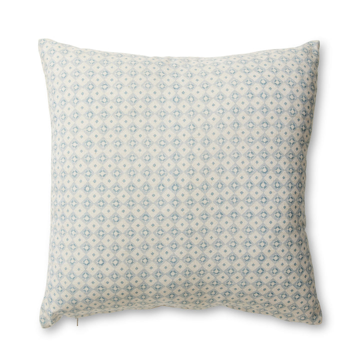 Samira Blue Diamond Block Print Cushion - Madras Link