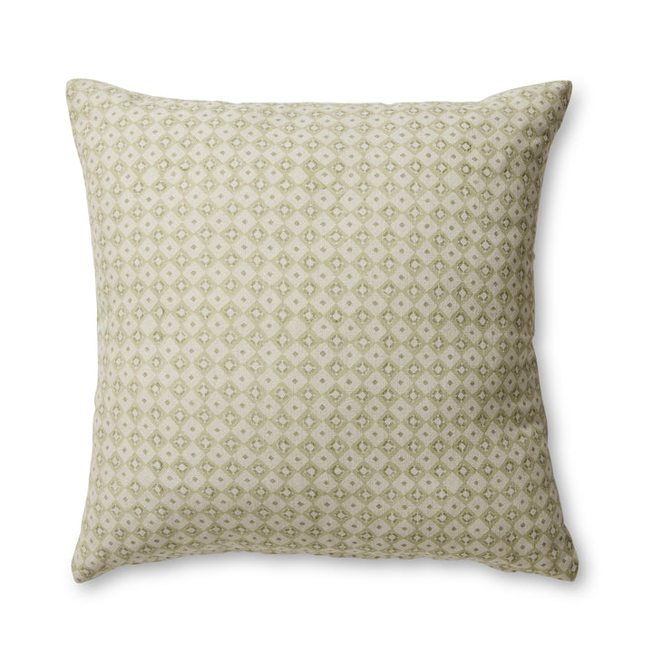 Samira Green Diamond Block Print Cushion - Madras Link