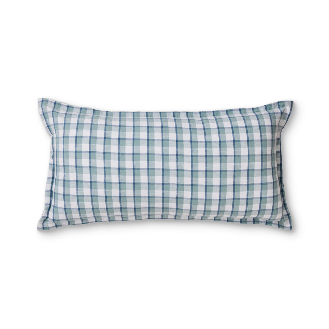 Maldon Blue Check Lumbar Cushion