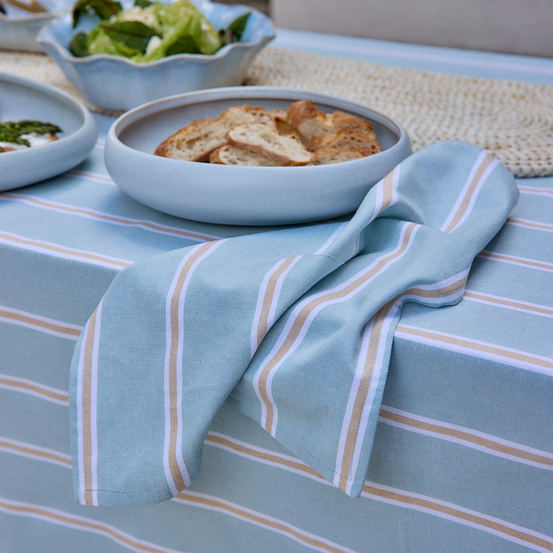 Kiama Blue Stripe Tablecloth - Madras Link