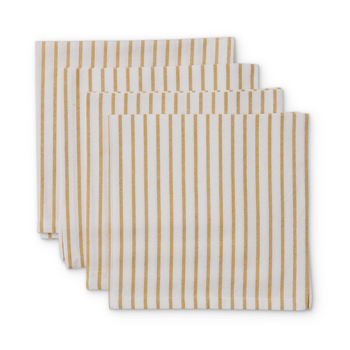 Small Stripe Toffee Napkin Set 4