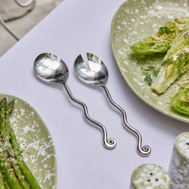 Hydra Silver Salad Server Set
