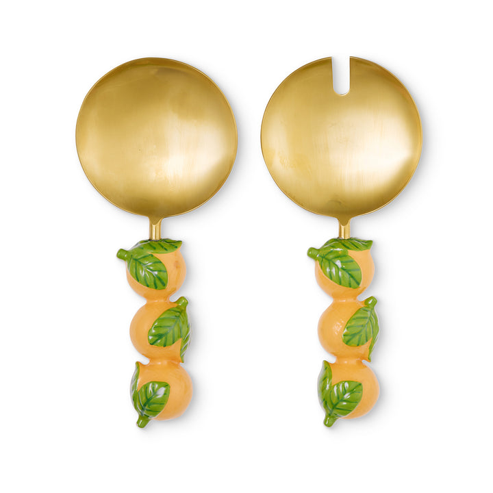 Orange Salad Server Set