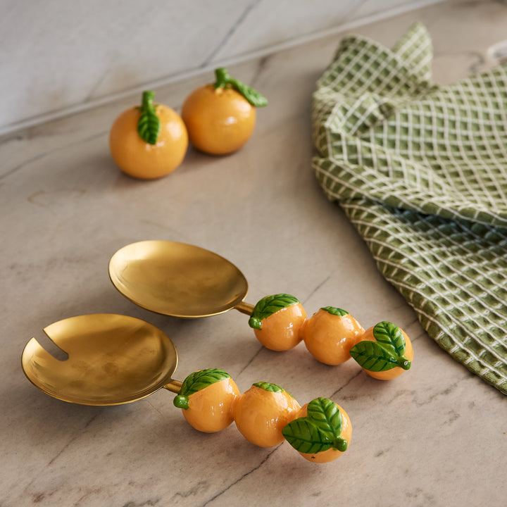 Orange Salad Server Set