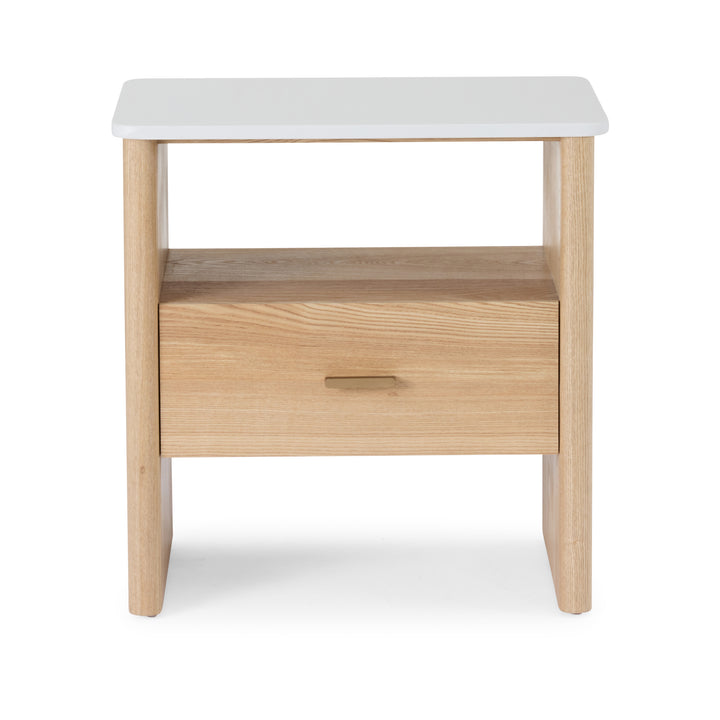 Oscar White/Oak Bedside Table