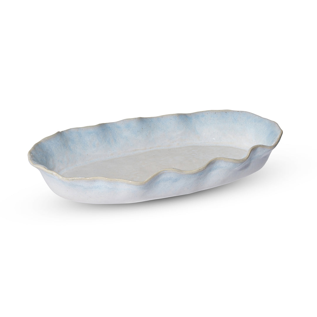 Marseille Wavy Blue Oval Dish - Madras Link
