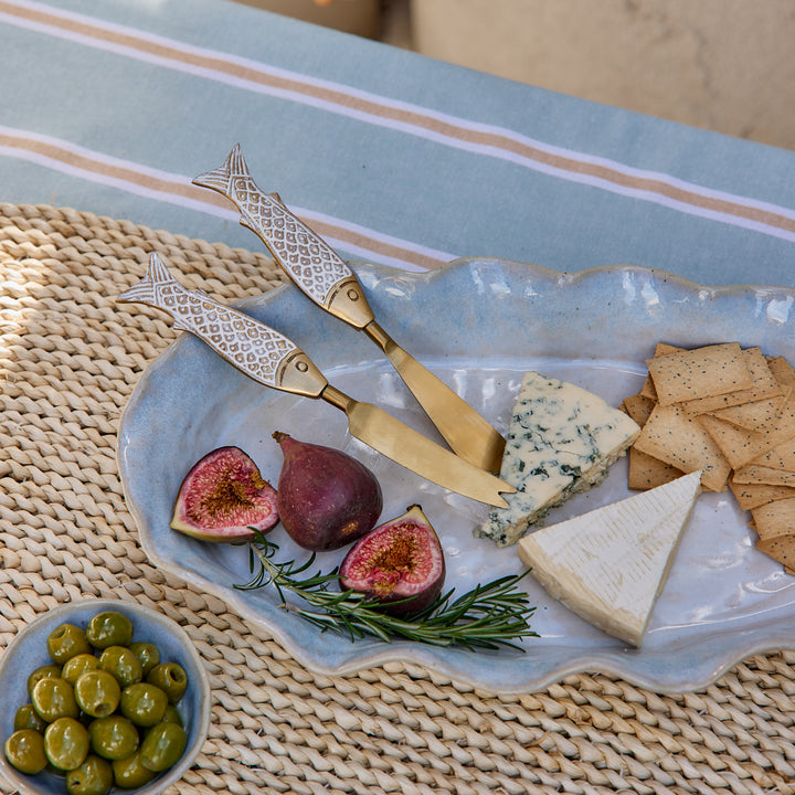 Marseille Wavy Blue Oval Dish - Madras Link