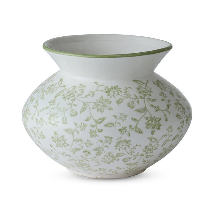 Arles Green Stamped Vase Large