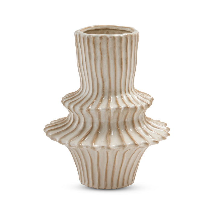 Ridge Natural Glazed Vase - Madras Link