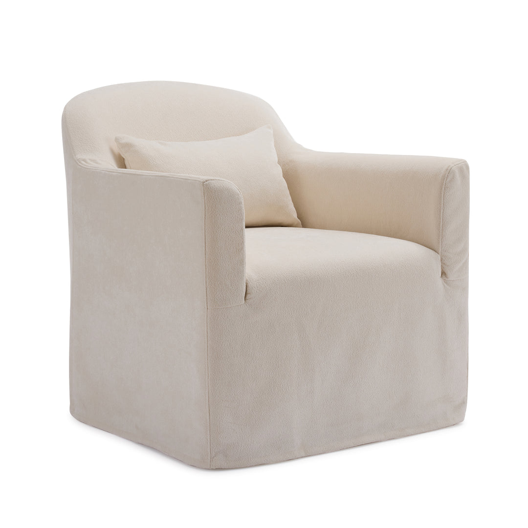 Beau Swivel Armchair Cream Slip Cover