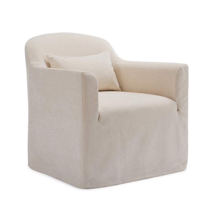 Beau Swivel Armchair Cream Slip Cover