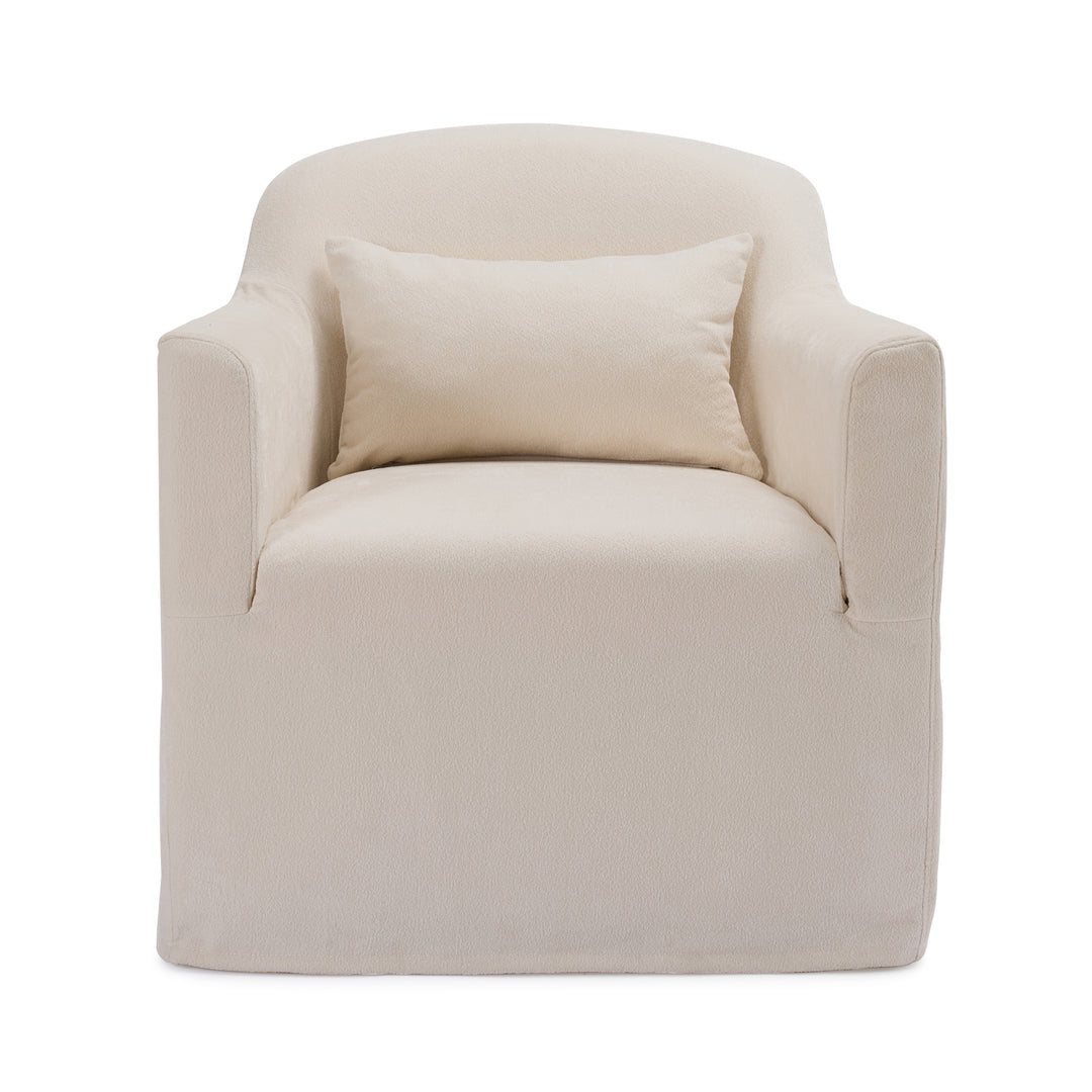 Beau Swivel Armchair Cream Slip Cover