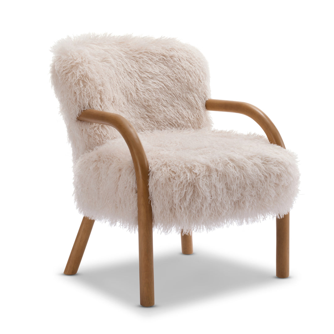 Kristoff Ivory Faux Fur Chair