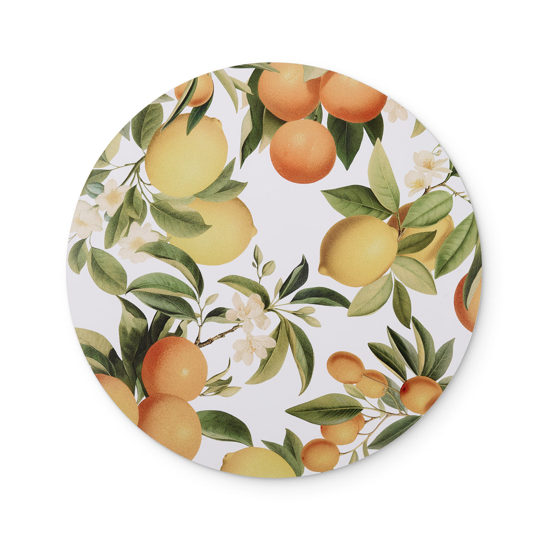 Citrus Grove Round Hard Placemat Set of 4