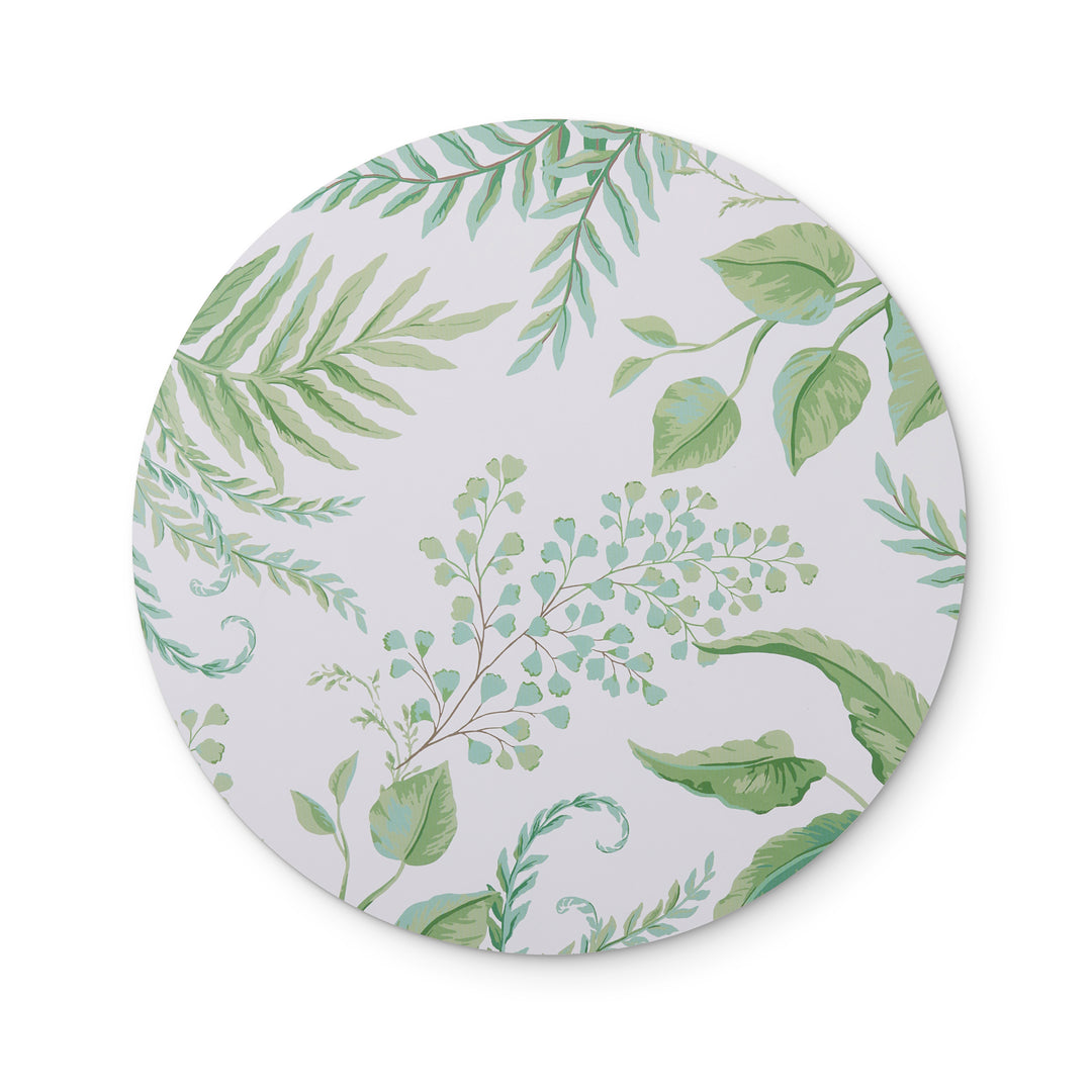 Fern Green/Blue Round Placemat Set - Madras Link