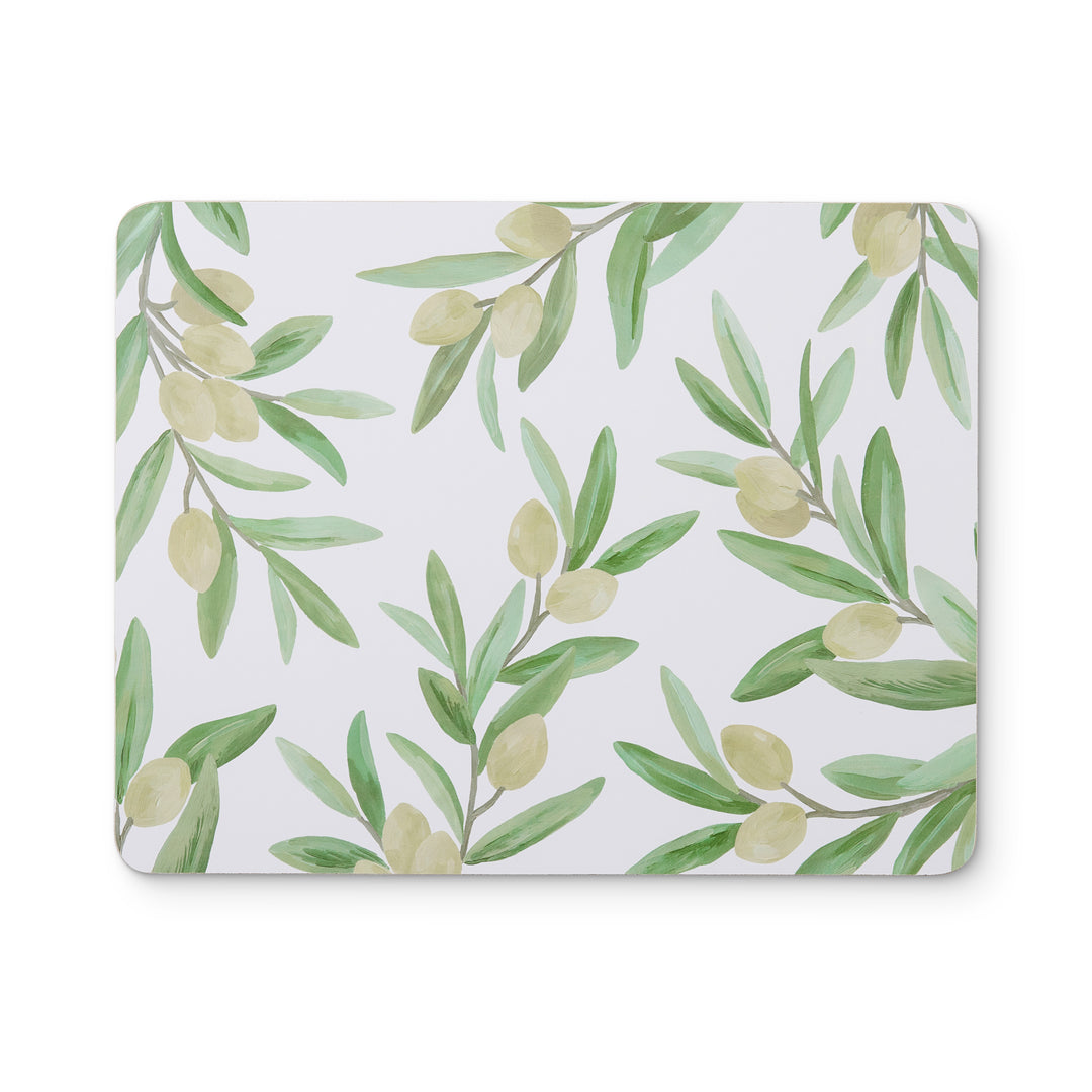 Sicilian Olive Rectangle Hard Placemat Set of 4