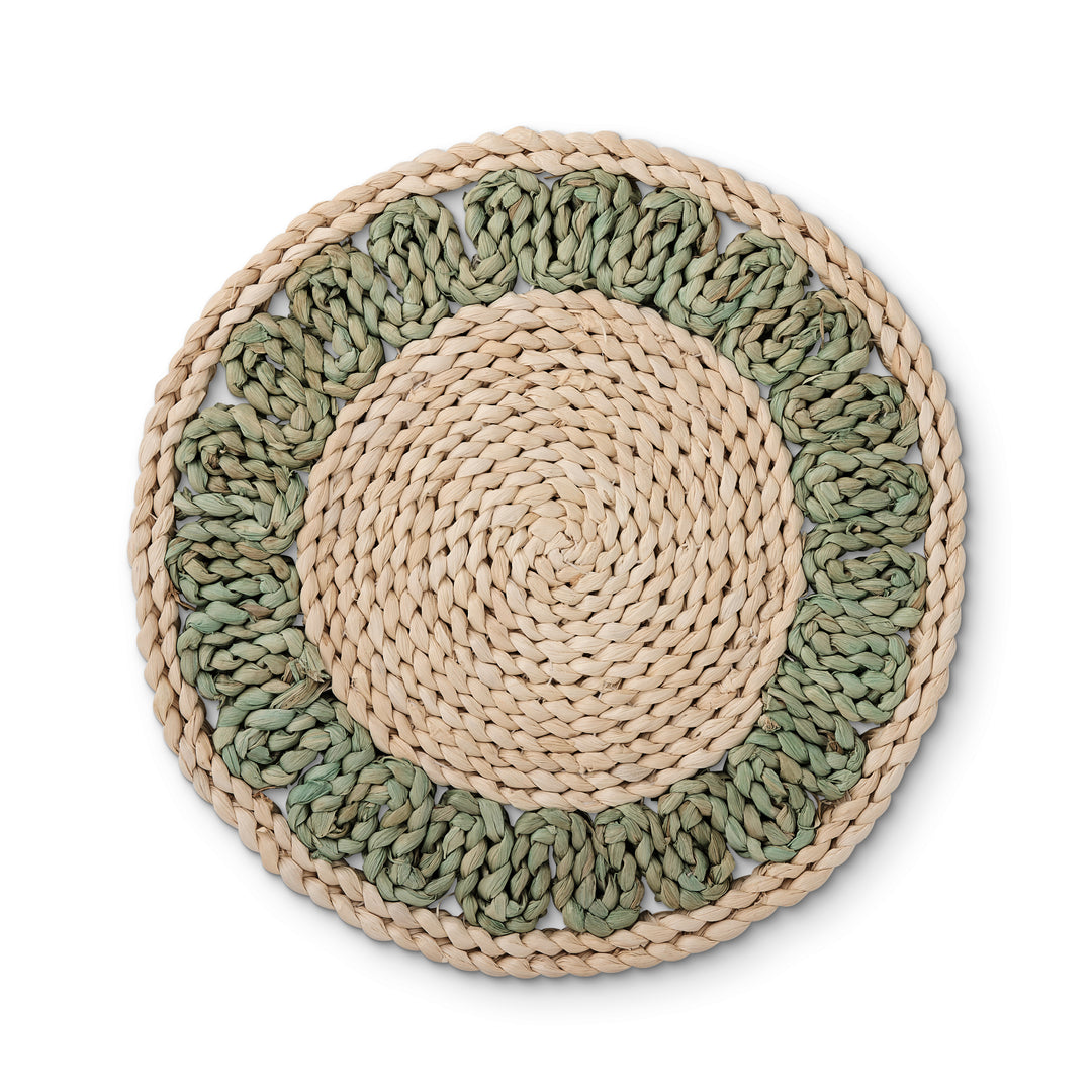 Palma Natural/Green Braided Placemat
