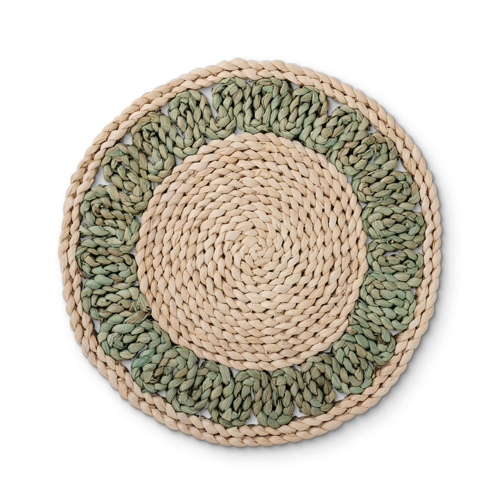 Palma Natural/Green Braided Placemat