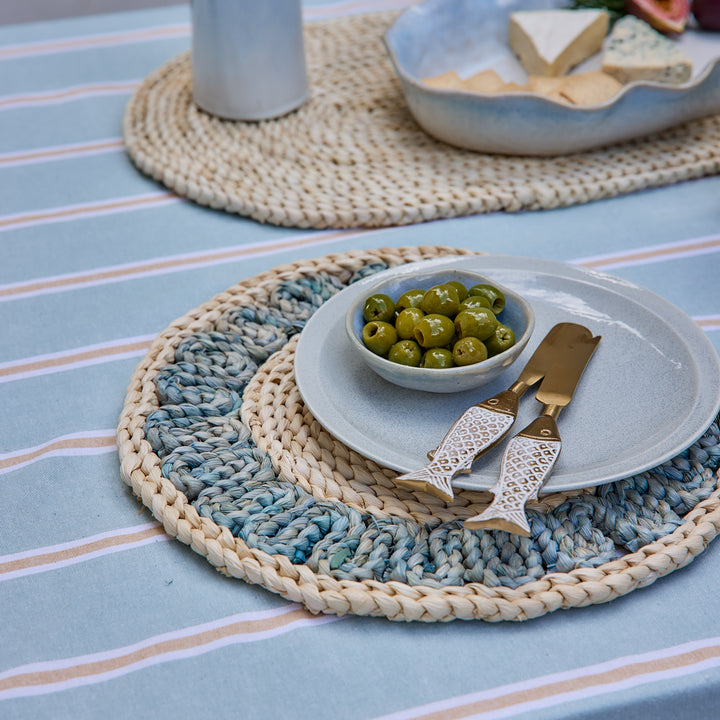 Palma Natural/Blue Braided Placemat